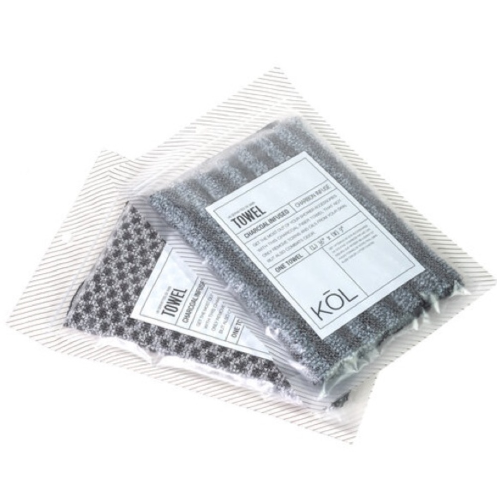 CHARCOAL INFUSED SHOWER TOWEL KOL Brand New